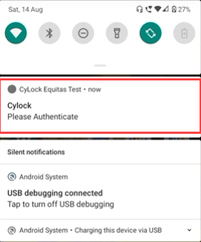 Push Notification to the mobile device - CyLock